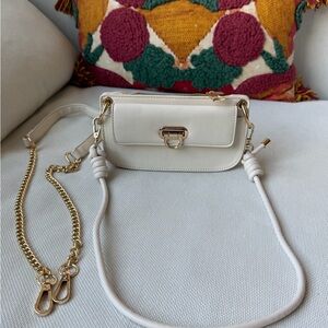 Women's Cream Should / Crossbody Bag with Gold Hardware